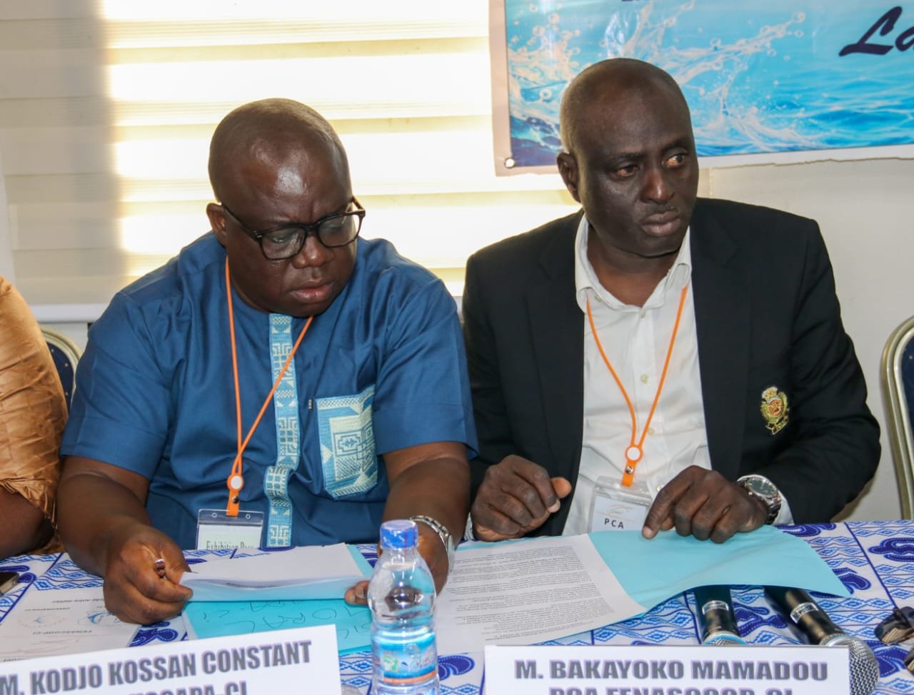 FENASCOOP-CI — Kodjo Kossan Constant (PCA USCAPA-CI) et Bakayoko Mamadou (PCA FENASCOOP-CI)