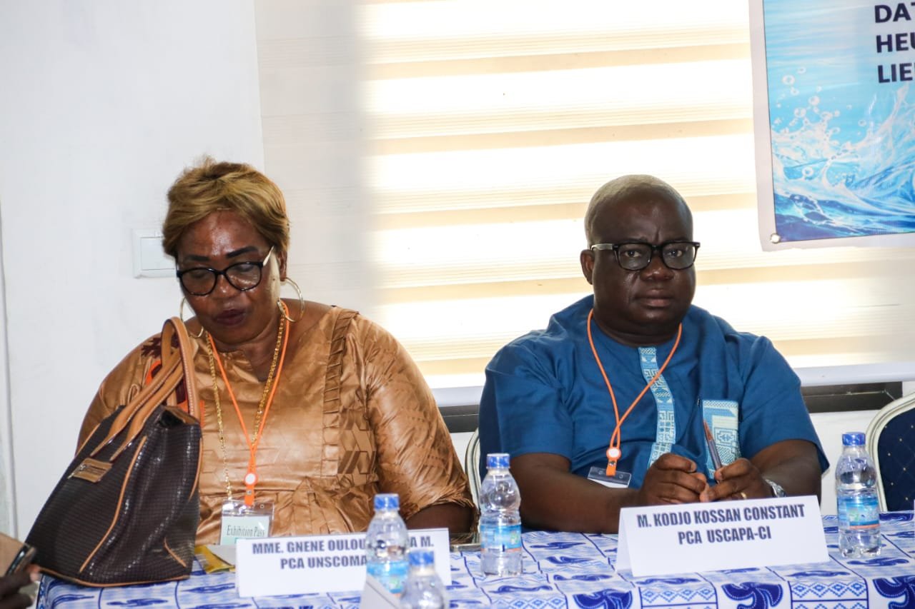 FENASCOOP-CI — Mme Gnene (PCA UNSCOMAFHA-CI) et Kodjo Kossan (PCA USCAPA-CI)